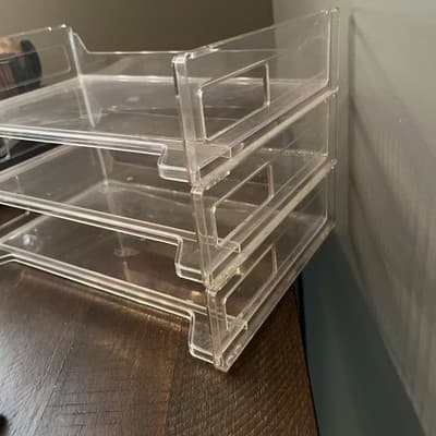3 Tier Clear Acrylic Stackable Storage Shelves /files - Thumbnail 2