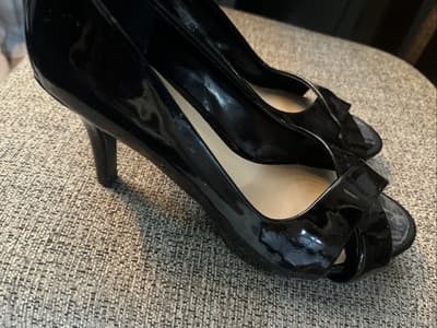Nickels Jay Black Womens Pump High Heel Pump Dress Open Peep Toe Shoe Size 6 - Thumbnail 2