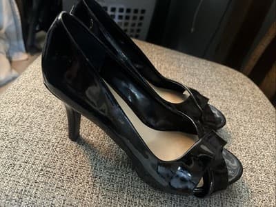Nickels Jay Black Womens Pump High Heel Pump Dress Open Peep Toe Shoe Size 6 - Thumbnail 3
