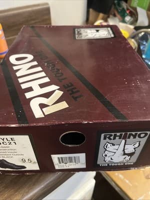 Rhino Mens Steel Toe 9.5 Black Boots Style 60C21 - Thumbnail 2