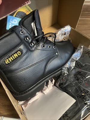 Rhino Mens Steel Toe 9.5 Black Boots Style 60C21 - Thumbnail 4
