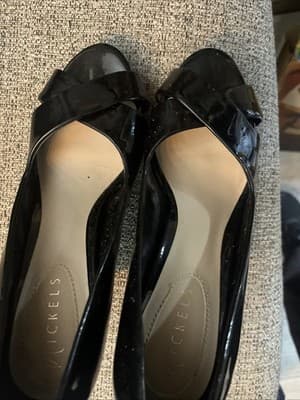 Nickels Jay Black Womens Pump High Heel Pump Dress Open Peep Toe Shoe Size 6 - Image 1