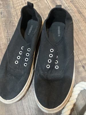 DividedH&M Unisex Black and White Platform Sneakers size EUR 40 US 8.5 No Laces - Thumbnail 4