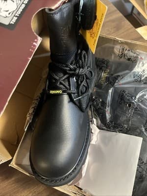 Rhino Mens Steel Toe 9.5 Black Boots Style 60C21 - Thumbnail 6