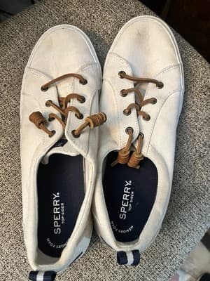 Women’s Size Ten Sperry White Top Sliders Memory foam - Thumbnail 2
