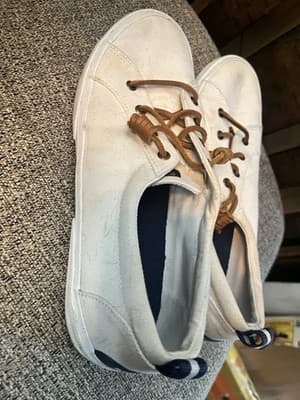 Women’s Size Ten Sperry White Top Sliders Memory foam - Thumbnail 3