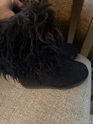 Black Boots Wit Fur At The Ankle To The Calls Size 10 - Thumbnail 7