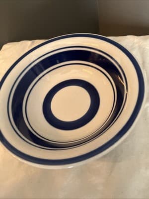 Royal Norfolk Stoneware Soup Cereal Salad Bowls 7" Blue Striped - Thumbnail 3
