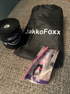 JakloFoxx Resistance Band And Exercise Directions Black With Bag To Carry - Image 1