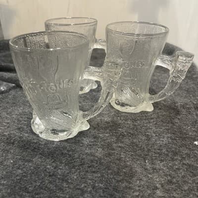 Vintage Flinstones McDonald’s Frosted Clear Treemendous Glass Handle Mug Cup - Thumbnail 3