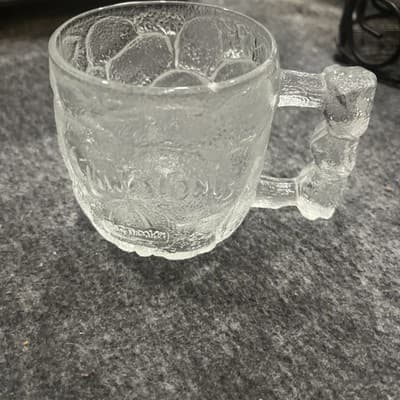 McDonalds Flintstones 1993 Rocky Road Glass Mug Cup Vintage - Image 1