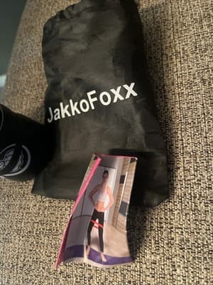 JakloFoxx Resistance Band And Exercise Directions Black With Bag To Carry - Thumbnail 3