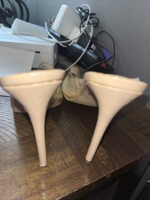Ego Size 8 Women’s Beige Heels With Clear Open Toe Strap - Thumbnail 4