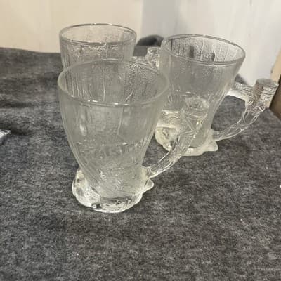Vintage Flinstones McDonald’s Frosted Clear Treemendous Glass Handle Mug Cup - Image 1