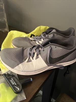 Nike Womens Racing Shoes Racing Style Size 10 Spikes Grey And White With Bag - Thumbnail 2