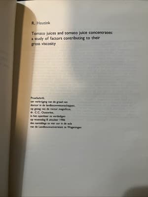 Tomato Juices And Tomato Juice Concentrates: A Study Of Factors Contributing To - Thumbnail 3