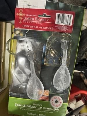 Vintage Two Guitar Decor Ornaments Stained White Glass Style 4’ Inches Rare - Thumbnail 3