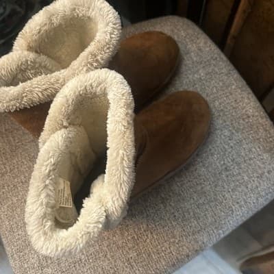 Just Be Women’s Sir 9 Furry Brown Boots With Faux Fur Lining - Image 1