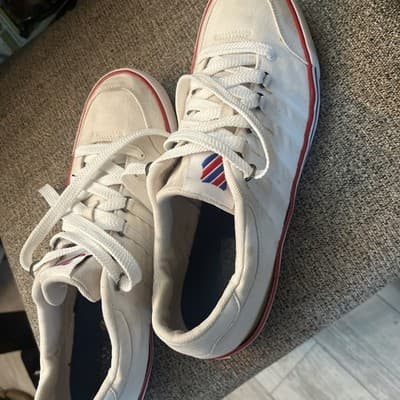 Men K Swiss White Shoes Size 12 Red White Blue - Image 1