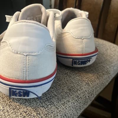Men K Swiss White Shoes Size 12 Red White Blue - Thumbnail 4