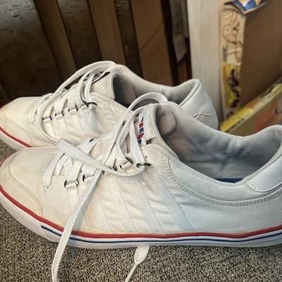 Men K Swiss White Shoes Size 12 Red White Blue - Thumbnail 3