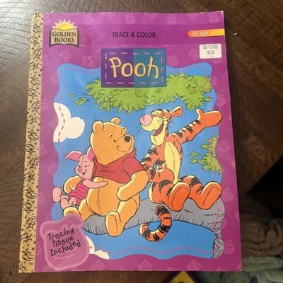 Vtg Winnie the Pooh Coloring Book- Trace And Color - Image 1