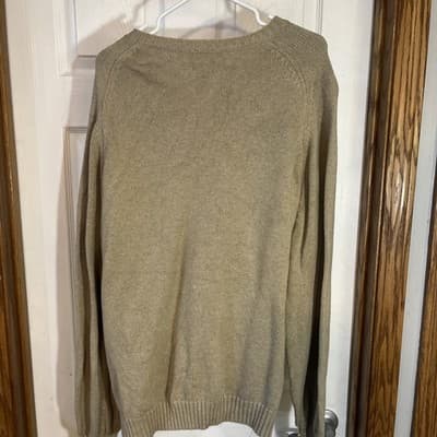 Lands End XL Sweater V-neck, Gorgeous- Mens 46-48 Beige - Thumbnail 4