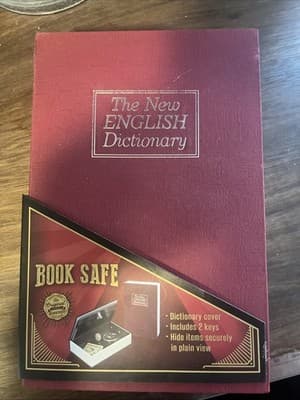 New English Dictionary Secret Book Safe w 2 Keys Lock Burgundy NEW Fast Shipping - Image 1
