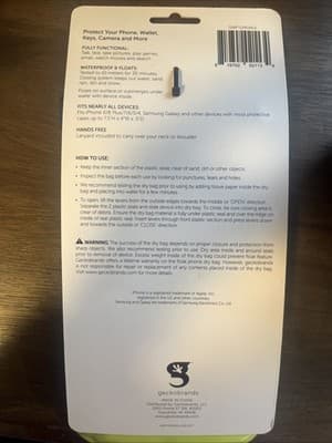 Geckobrands Waterproof Float Phone Dry Bag Universal Size Lanyard Included NWT - Thumbnail 3