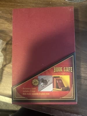 New English Dictionary Secret Book Safe w 2 Keys Lock Burgundy NEW Fast Shipping - Thumbnail 5