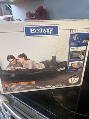 🆕 Bestway Aerolax Raised Air Mattress Queen Size in Black. (original packaging - Thumbnail 6
