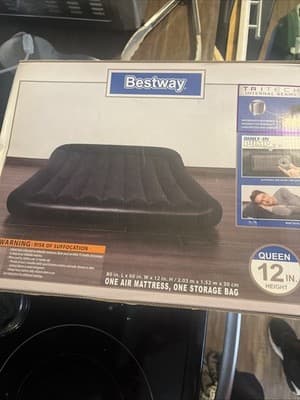 🆕 Bestway Aerolax Raised Air Mattress Queen Size in Black. (original packaging - Image 1