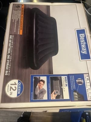 🆕 Bestway Aerolax Raised Air Mattress Queen Size in Black. (original packaging - Thumbnail 3