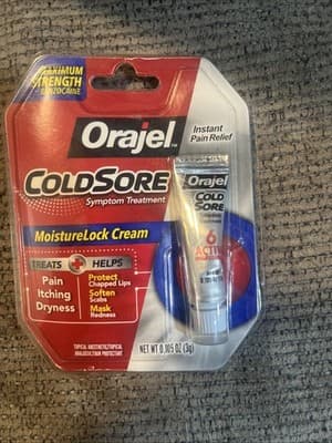 Orajel Moisturelock Cold Sore Symptom Treatment, Cream 0.105 oz - Image 1