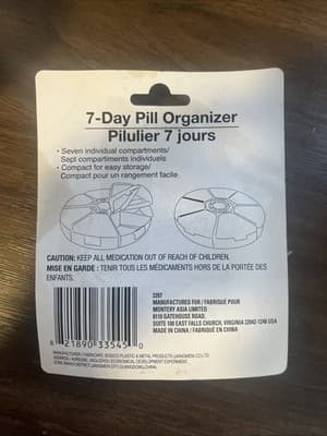 Premier Plus 7-day Pill Organizer Medicine, Weekly -White Round - Thumbnail 2