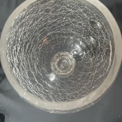 Clear Double Twisted Stem Crackle Glass Candle Holder, votive or taper - 12" - Thumbnail 4