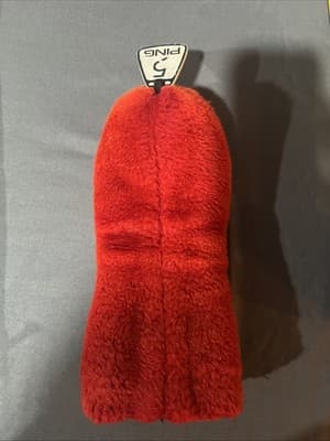 Ping Vintage Fur Plush Fuzzy Driver 4 Wood Headcover Head Cover Red - Thumbnail 2