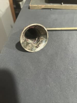 Vintage Brass Hinged Candle Snuffer Cone Shape Solid Brass 12 Inch Wood Handle - Thumbnail 4