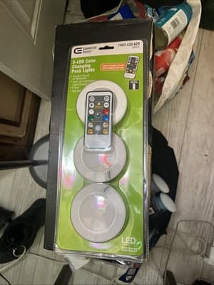 Puck Light 3-Pack Commercial Electric Remote Control LED White Color Changing - Image 1