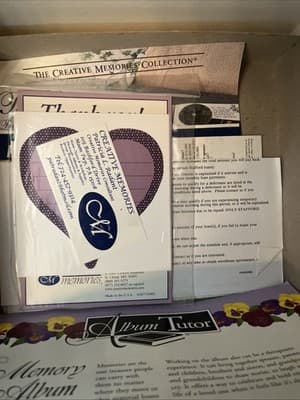 Creative Memories Triumph Album Forget Me Not Purple Strap Hinge Protectors NEW - Thumbnail 5