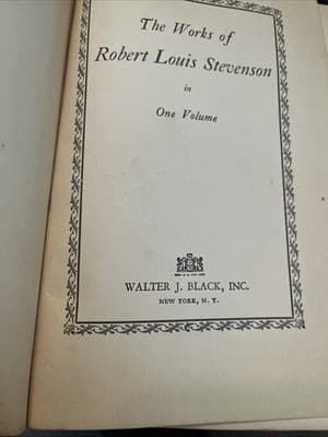 1920s Antique Book The WORKS OF ROBERT LOUIS STEVENSON Hardcover Vol 1 - Thumbnail 3