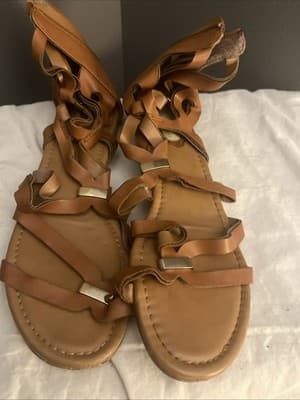 Brown Size 8 Women’s Gladiator Sandals Breckelle’s - Thumbnail 2