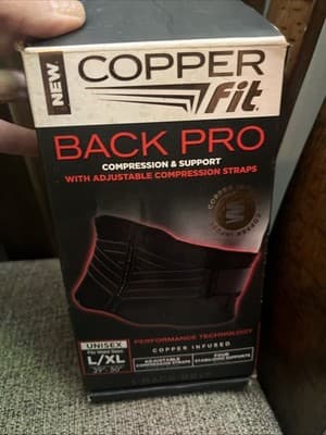 Copper Fit Black Back Pro Compression & Support With Adjustable Straps L / XL - Image 1