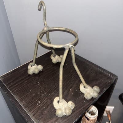 Dog Pet Bowl or Plant Holder by Yardbirds Recycled Steel Metal - Image 1