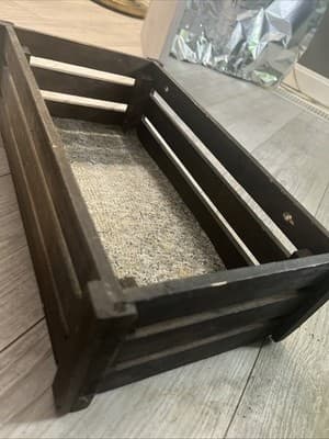 Wooden Bin Rustic Farmhouse Rectangle Decor 8.5” X 15.5” - Image 1