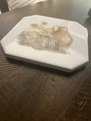 Ceramic Grapevine Plate For Stirring Utensils Washable 6x6” - Thumbnail 2