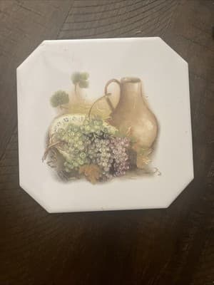 Ceramic Grapevine Plate For Stirring Utensils Washable 6x6” - Image 1