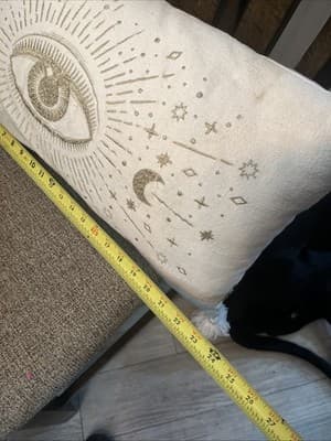 Gold Eye Decorative Pillow Indoor/outdoor With Good Stars &Moon 22” X 12” tassel - Thumbnail 2
