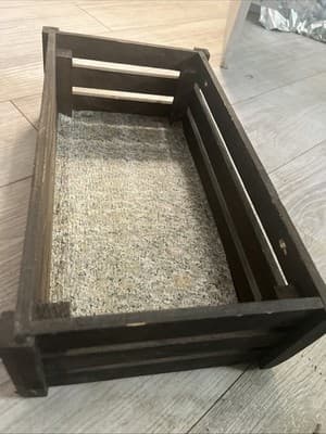 Wooden Bin Rustic Farmhouse Rectangle Decor 8.5” X 15.5” - Thumbnail 2