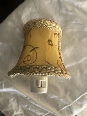 Vintage Victorian Beige Silk Fabric Half Shade Headboard Hanging Lamp 12”x8” - Image 1